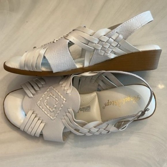 Angel Steps Sandals Size 7WW Leather - Picture 3 of 4